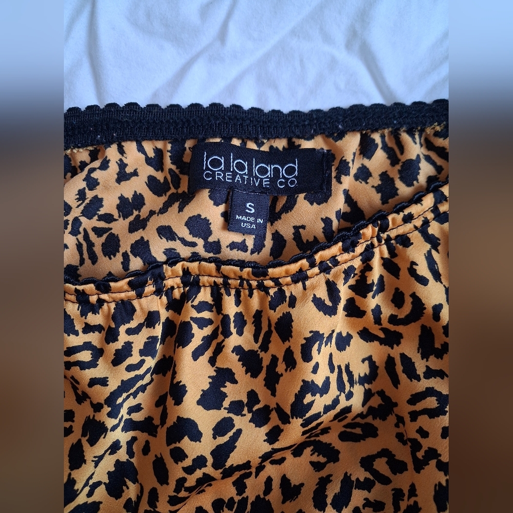 Leopard Print Satin Skirt